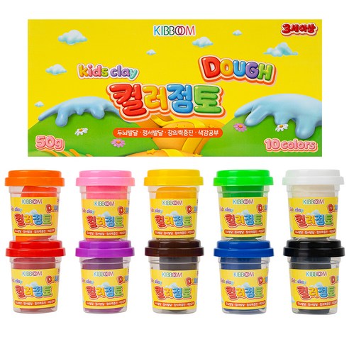 컬러 점토 도우 50g x 10종 세트, 혼합색상, 1세트