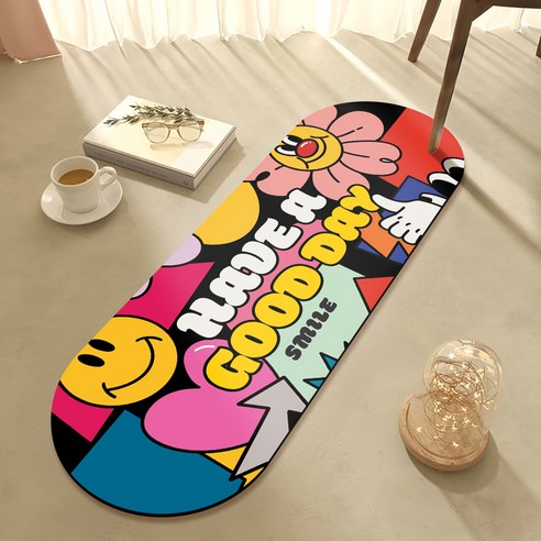 비욘드리빙 굿스마일 빨아쓰는 규조토 발 매트, HAVE A GOOD DAY_colorful