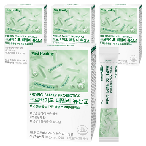 위시헬씨 프로바이오 패밀리 유산균, 60g, 4개