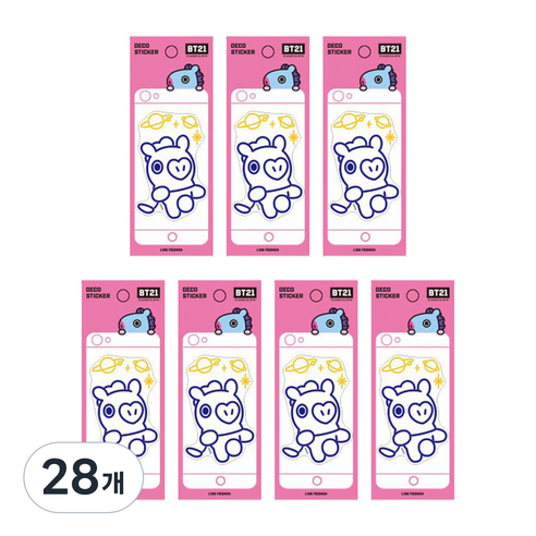 라인프렌즈 BT21 데코 스티커 모바일, 망, 28개