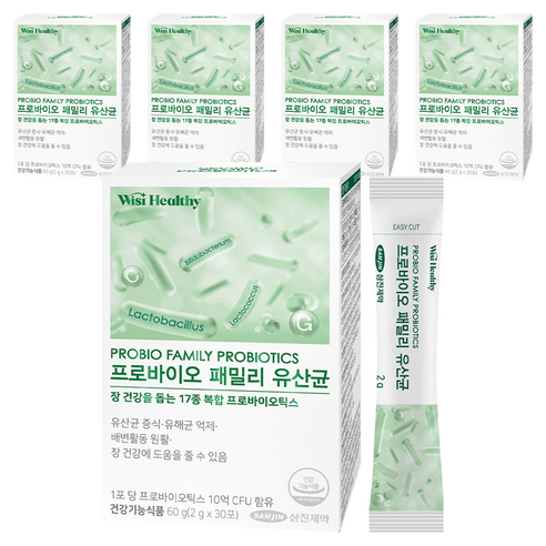 위시헬씨 프로바이오 패밀리 유산균, 60g, 5개