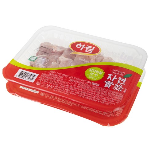 하림 자연실록 무항생제 인증 닭다리살 정육 (냉장), 350g, 2팩 후기 분석 - 위생적인 진공 포장