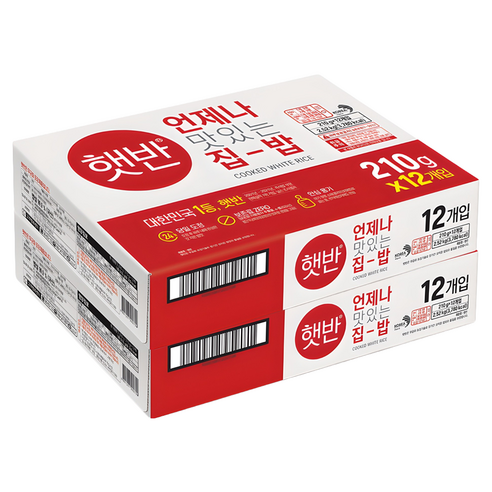 햇반 백미밥, 210g, 24개
