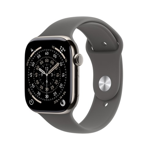 Apple 2025 애플워치 11, 내추럴, 46mm, GPS+Cellular, 티타늄,내추럴/스톤 그레이 스포츠 밴드, S/M