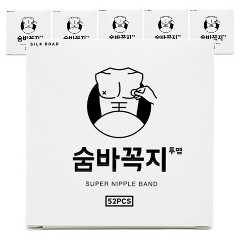 숨바꼭지 남성용 니플밴드 투명색 52매, 6개