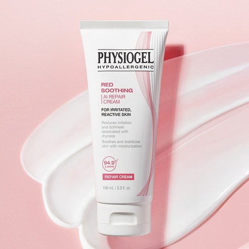 피지오겔 레드 수딩 AI 리페어 크림, 100ml, 1개 후기 분석 - 패키징 상자 측면