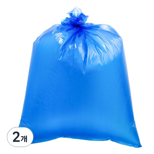 생활미소 분리수거 비닐봉투 평판 청색 100p, 100L, 2개