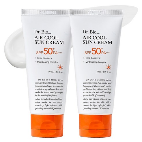 닥터바이오 에어쿨 무기자차 선크림 SPF50+ PA++++, 50ml, 2개