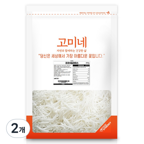 고미네 코코넛 롱슬라이스, 200g, 2개