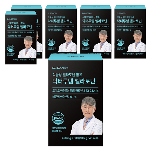 닥터루템 식물성 멜라토닌 함유 닥터루템 멜라토닌, 30정, 6개