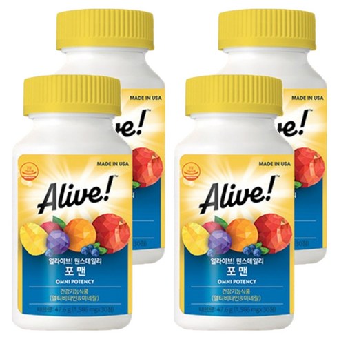 얼라이브 원스데일리 포맨 멀티비타민, 30정, 4개
