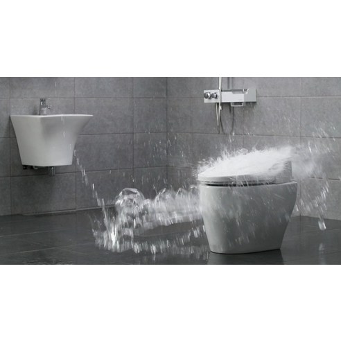 블루밍 안심세척 방수비데 후기 분석 - 변좌 및 커버 곡선 디자인