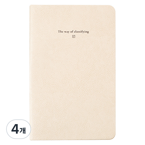 바이풀디자인 생각보관함 라인 미디움 v.2 노트, 02 오가닉 코튼, 4개