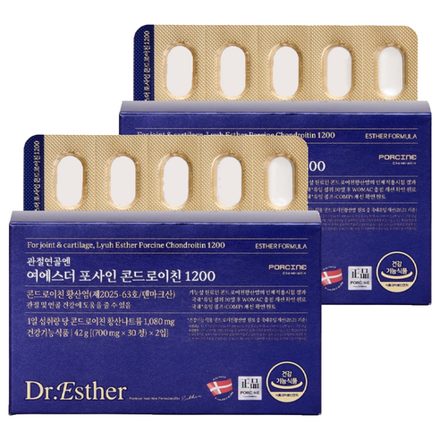 에스더포뮬러 관절연골엔 여에스더 포사인 콘드로이친 1200 42g, 2개, 60정