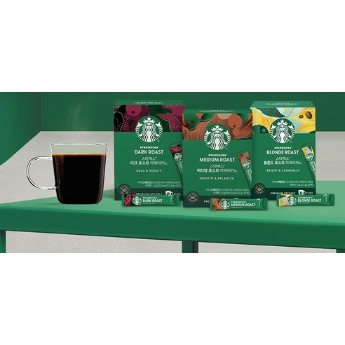 스타벅스 프리미엄 설 로스트 아메리카노 다크 10p + 다크 30p + 미디엄 10p x 2개 + 블론드 10p x 2개 + 머그 그린 350ml 선물세트 후기 분석 - 블론드 로스트 상세