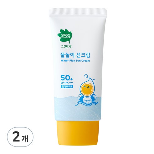 그린핑거 물놀이 선크림 워터프루프 SPF50+ PA++++, 2개, 50ml