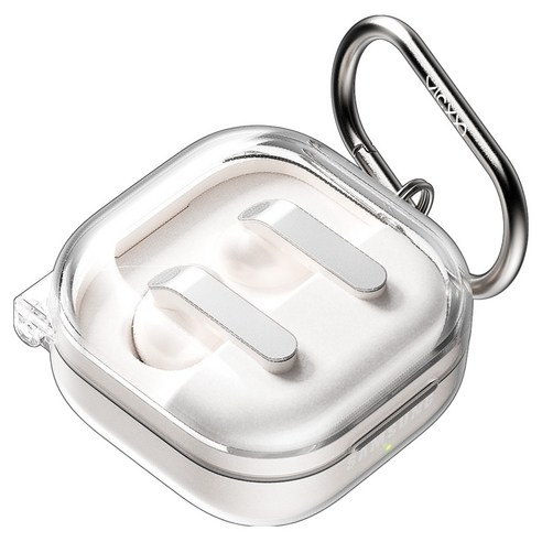 빅쏘 변색없는 하드 초슬림 일체형 풀커버 카라비너 레빅스킨 갤럭시버즈 보호 케이스, 갤럭시 버즈4 프로 / 갤럭시 버즈4, 투명, 1개