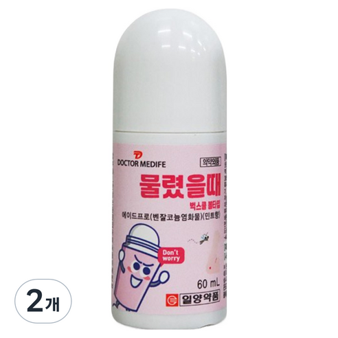일양약품 모기 물렸을때 벅스쿨 볼타입 60ml, 2개