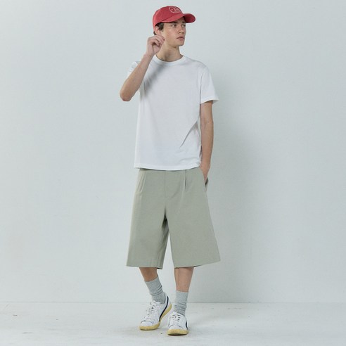 베이직하우스 남녀공용 통기성 순면라운드 30수 반팔티 오리지널팩 3p HATS0101 후기 분석 - 착용 실루엣