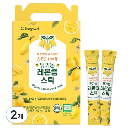 엔자임엔 NFC 100% 유기농 레몬즙 스틱 20g 100포, 2kg, 2개