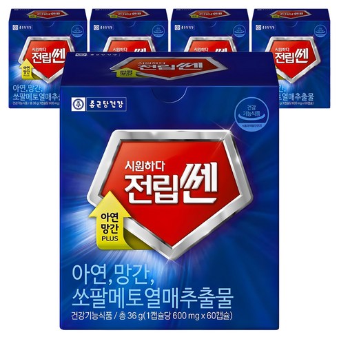 종근당건강 시원하다 전립쎈, 60정, 5개