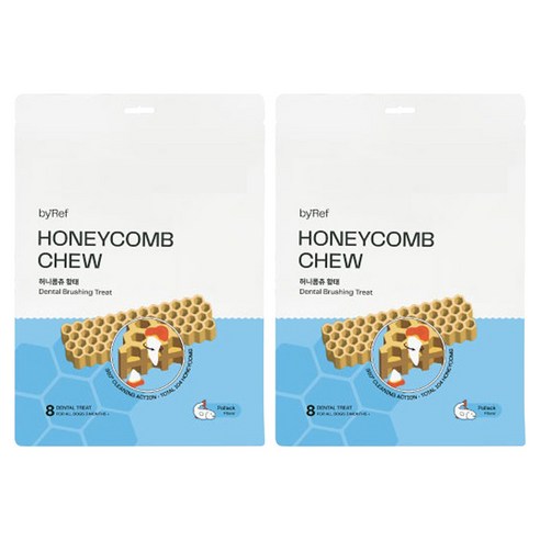 바이레프 전연령 강아지 허니콤츄 덴탈껌 M 8p, 황태맛, 128g, 2개