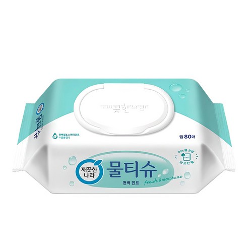 깨끗한나라 편백민트 물티슈 캡형 80매, 10개 이미지 2