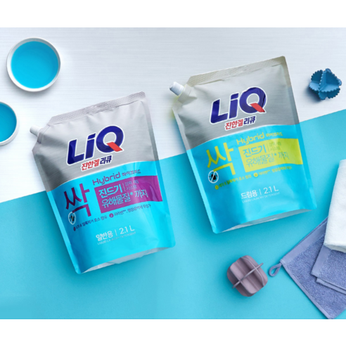 리큐 진한겔 하이브리드 드럼세탁기용 액상세제 리필 후기 분석 - 제품 성분 및 특징