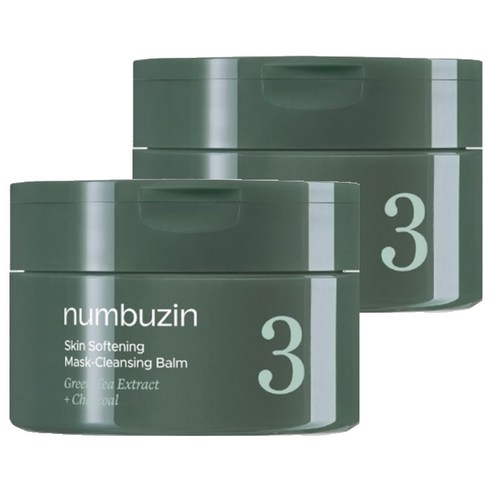 넘버즈인 3번 녹차숯 모공말끔 클렌징팩밤, 85g, 2개