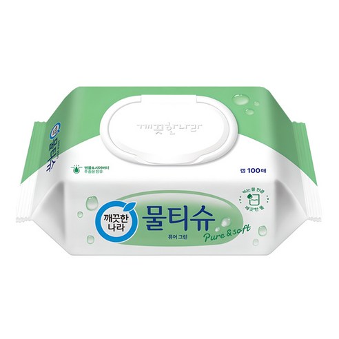 깨끗한나라 퓨어 그린 물티슈 캡형 100매, 24개 실사용 후기 | 효과 있을까? - 상품 이미지 2