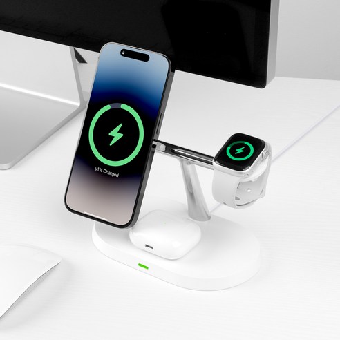 모잇 3in1 + 1 맥세이프 호환 마그네틱 무선 충전기 + CtoC 케이블 이미지 3