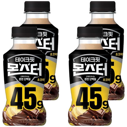 테이크핏 몬스터 초코바나나 근육이 마시는 완전 단백질, 350ml, 4개
