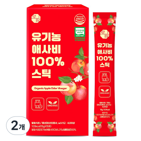 로팜 유기농 애사비 15p, 2개, 225g