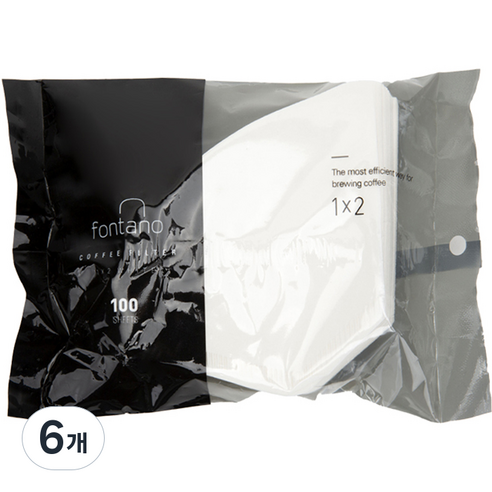 폰타노 커피필터 화이트 3~4인용, 100개입, 6개