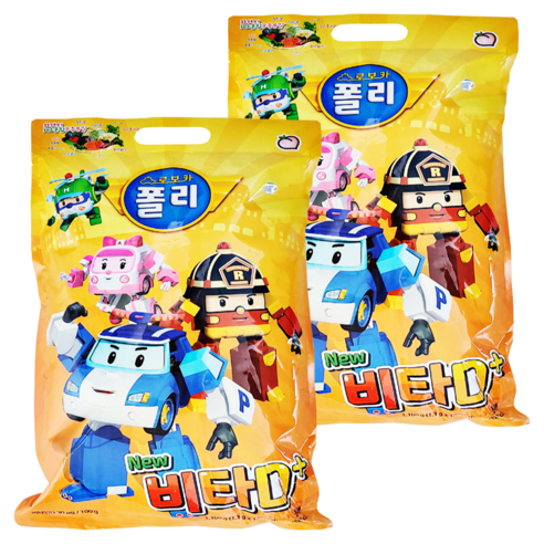 로보카폴리 비타 D 플러스 복숭아맛 캔디, 1000정, 2개