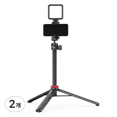 울란지 브이로그 셀카봉 6단 삼각대, MT-44(블랙), 2개