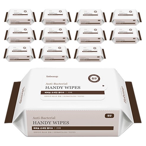 베베숲 손세정 물티슈 휴대형, 20매, 12개