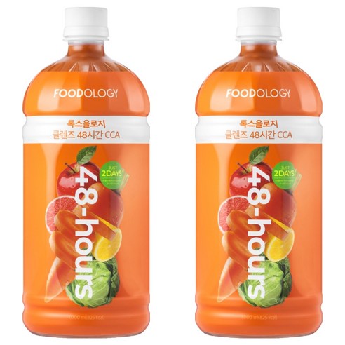 푸드올로지 톡스올로지 48시간 CCA 클렌즈주스, 1L, 2개