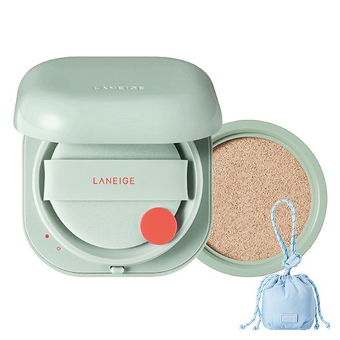 라네즈 네오 쿠션 매트 파운데이션 본품 15g + 리필 15g + 블루에어팟 스트링파우치, 13N1 아이보리(쿠션, 리필), 단일색상(파우치), 1개