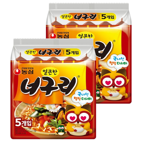 농심 얼큰한 너구리 120g, 10개