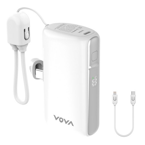 보바 그립 미니 도킹형 고속충전 보조배터리 10000mAh, VA-116, 화이트