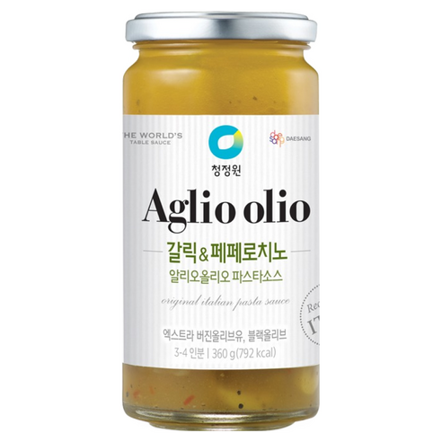 청정원 갈릭 앤 페페로치노 알리오올리오 파스타소스, 360g, 1개
