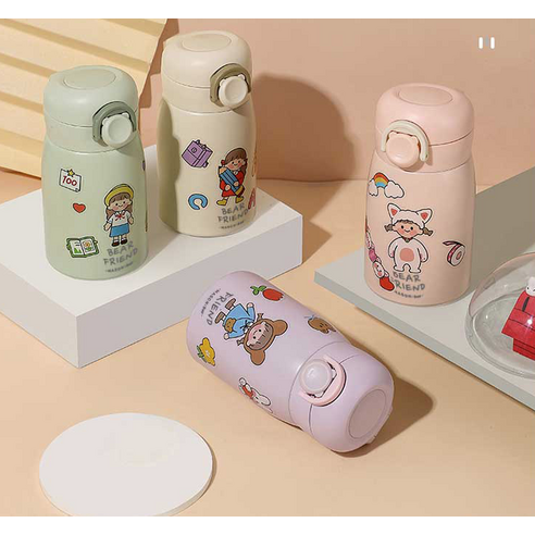 푸코 베어 프렌드 원터치 보온병 후기 분석 - 패키지 구성