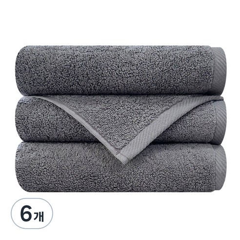 송월타월 내츄럴코지 150g 호텔수건 30수 면사, 진회색, 6개