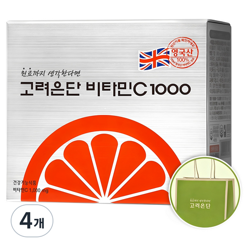고려은단 비타민C 1000 + 쇼핑백, 180정, 4개