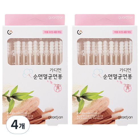 가디언몰 순면 멸균 면봉, 48개입, 4개