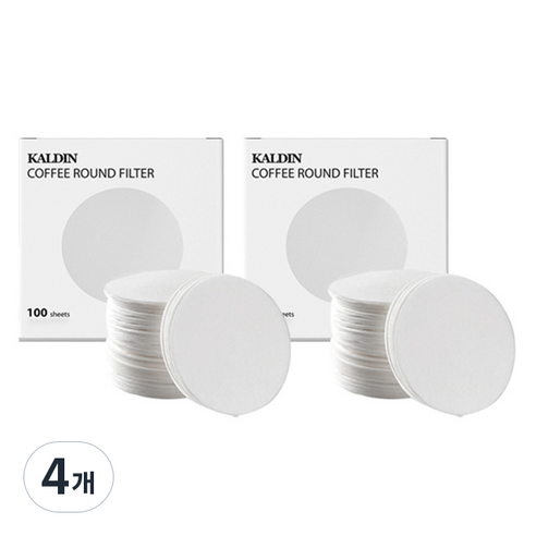 칼딘 모카포트 포터필터 여과지 더치커피기구 올 라운드 필터 화이트 51mm, 100개입, 4개