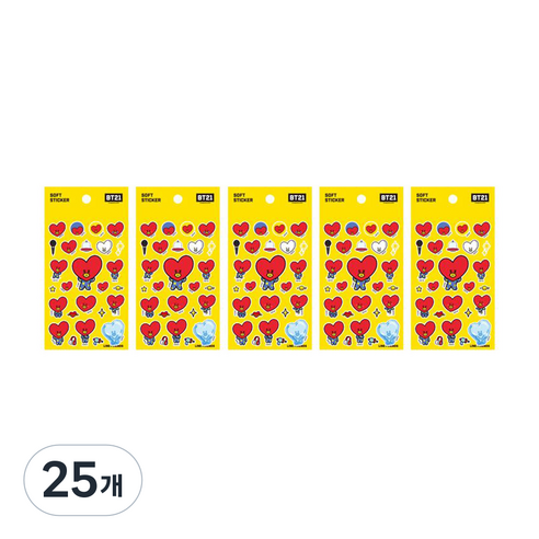 라인프렌즈 BT21 소프트 스티커, 타타, 25개