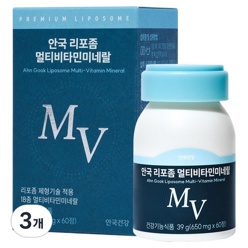 안국건강 리포좀 멀티비타민 미네랄, 60정, 3개
