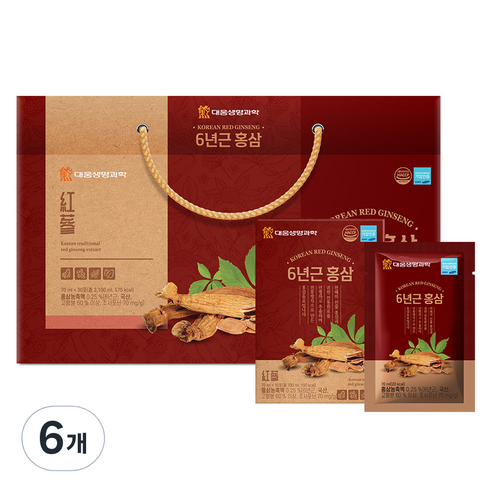 대웅생명과학 6년근 홍삼 30p, 6개, 2.1L